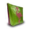 Pink glitter flamingo on vibrant green reusable sandwich wrap, eco-friendly lunch accessory for stylish, sustainable food storage. Perfect for picnics, school lunches, and eco-conscious consumers.