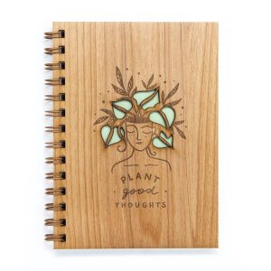 Plant good thoughts wooden journal