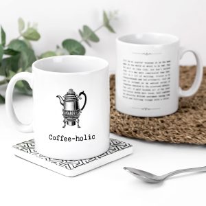 Boxed Vintage Words-  Coffee-holic MUG