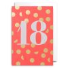 18 Bright Pink Gold Dots Card