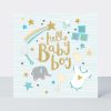 Peony baby boy card