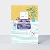 New job typewriter card Piccolo