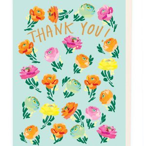 Ranunculus thank you blue card