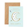Birthday moon card aqua