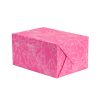 Map-patterned pink box for food packaging, stylish and eye-catching design from The Wraperie, perfect for wrapping gourmet treats, baked goods, or specialty items with a fashionable touch.
