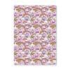 Vibrant rainbow-themed wrapping paper featuring castles, unicorns, rainbows, princesses, and whimsical designs, perfect for children’s parties and special celebrations. Bright, colorful, and playful.