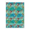 Vibrant mermaid birthday party wrapping paper with colorful underwater sea creatures, cheerful mermaids, and playful sea life design for kids’ celebration gifts.