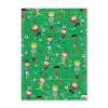 Vibrant children’s wrapping paper with playful soccer and sports-themed illustrations, perfect for kids' gifts and celebrations, featuring colorful kids, soccer balls, and fun motifs.
