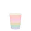 Colorful paper cupcake holders in pastel shades for baking and party decor.