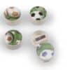 Soccer-themed pencil sharpeners with football designs and various field graphics, perfect for sports enthusiasts and kids.