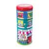 Colorful decorative jar designed like a whimsical candy shop, 