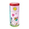 Colorful stackable lunch containers with playful cartoon designs, perfect for kids to enjoy meals and snacks. Bright and cheerful, featuring sun, balloons, and animal illustrations for a fun dining experience.
