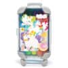 Colorful unicorn and fairy-themed toddler art supplies storage case with wheels, perfect for kids’ creative organization and playroom decor.