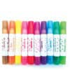 Bright set of colorful stamp markers with various shades including brown, orange, yellow, pink, purple, blue, and green, perfect for arts and crafts, stamping, and creative projects.
