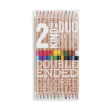 Colorful double-ended pencils with 24 vibrant colors, perfect for drawing and coloring projects, displayed on a neutral background. High-quality art supplies suitable for students and artists alike.