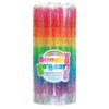 Bright rainbow-colored stacking crayon set featuring adorable gummy bear designs, perfect for kids’ art projects and coloring fun, made from non-toxic, washable materials.
