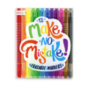 Bright set of colorful erasable markers with fun, vibrant packaging for creative writing, highlighting the design of