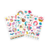 Colorful kawaii-style animal stickers featuring unicorns, cats, llamas, flamingos, and rainbows, perfect for decorating notebooks, laptops, and personal items, ideal for kids and teens.