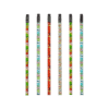 Colorful comic-themed pens with pop art designs, featuring words like