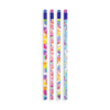 Colorful unicorn-themed themed pens with vibrant rainbow and star designs, perfect for kids, school supplies, and creative writing, available at The Wraperie.