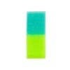 Blue and green soap block with white exfoliating particles, vibrant and refreshing for skincare.