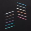 Vibrant chalk colored lines on a black chalkboard, used for creative design or colorful storytelling. Perfect for restaurant, cafe, or food branding visuals at The Wraperie, showcasing diverse flavor options.