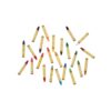 Brightly colored Crayola markers scattered on a white background, ideal for art projects, school supplies, and creative activities for kids and students.