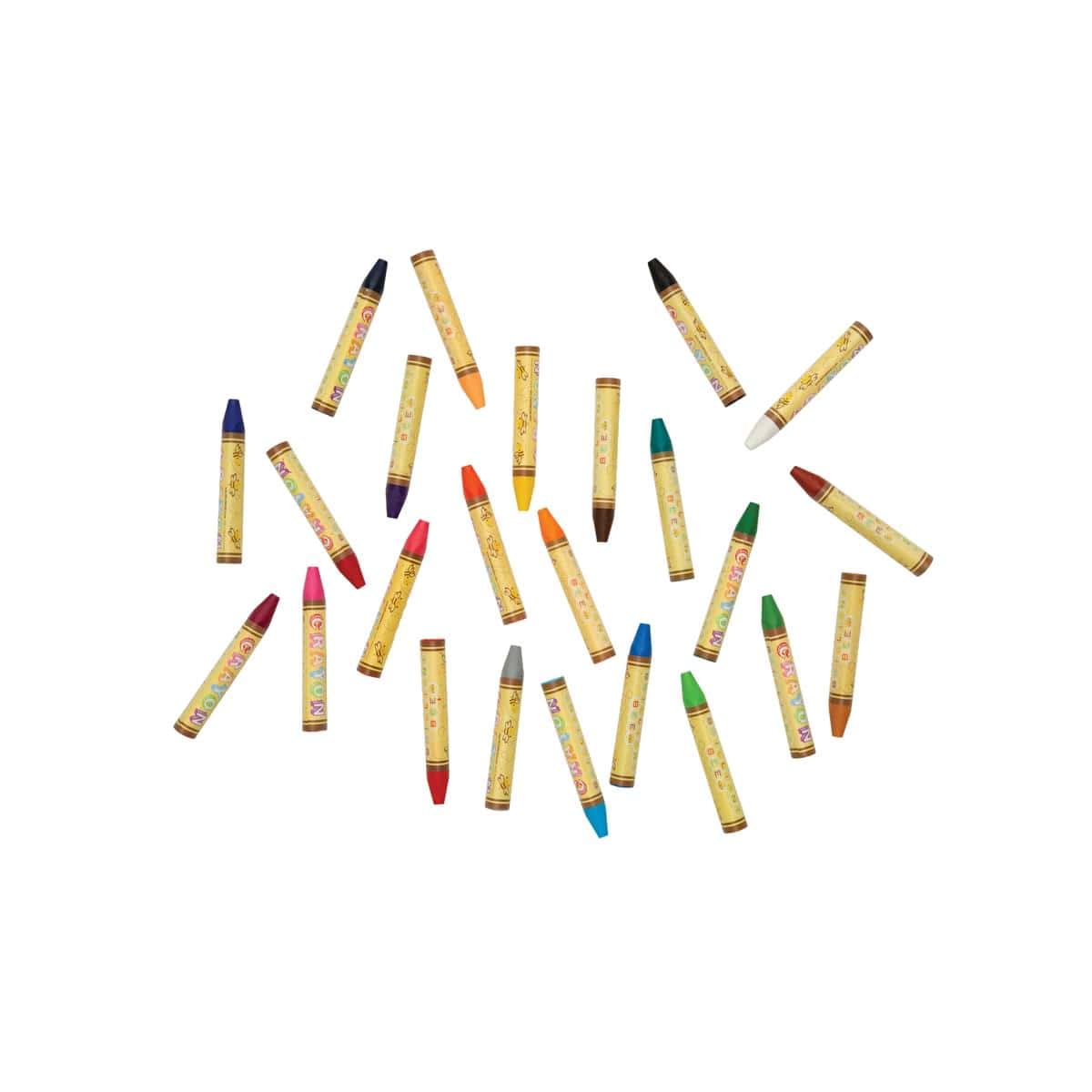 Brightly colored Crayola markers scattered on a white background, ideal for art projects, school supplies, and creative activities for kids and students.
