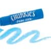 Bright blue Chunkies paint stick with colorful swatch on white background.