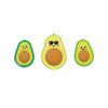 Silly avocado-shaped pool floats with cute face designs, perfect for summer pool parties and kids' swimming fun. Bright green color and playful expressions make them a delightful addition to any pool.