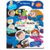 Color on black and white, 2-in-1 coloring tote featuring space, animals, and planets for kids, from The Wraperie.