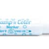 Bright blue and white stamp n color marker with removable caps, ideal for crafting and creative projects, featuring bold ink for vibrant coloring.