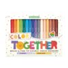 Bright colorful double-ended markers set with 12 classic colors and 6 skin tone shades, washable and non-toxic, perfect for kids' art projects and creative coloring activities.