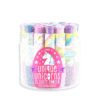 Bright pastel-colored unicorn-themed clickit erasers in a cylindrical container, featuring fun, whimsical designs and a retractable style, perfect for kids and unicorn lovers.