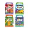 Brightly colored children's coloring books featuring animal and nature themes, perfect for kids aged 3 and up, with jumbo crayons and 48 pages each, from The Wraperie.