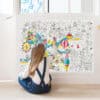 Colorful doodle-style mural art at The Wraperie featuring whimsical characters and playful themes for kids, ideal for customizing wraps and creating fun, engaging environments.