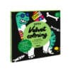 Colorful dinosaur velvet coloring book for kids, featuring easy-to-color pages and fun illustrations of dinosaurs. Perfect for children ages 3-7 to enjoy creative coloring.