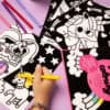 Coloring pages from The Wraperie featuring unicorns, rainbows, and whimsical designs for kids and adults to color, perfect for creative art projects and stress relief.