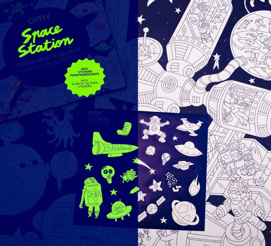 Giant coloring poster space station – The Wraperie
