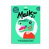 Colorful 3D cardboard dinosaur mask for kids and adults, easy to assemble, creative costume idea, perfect for parties, playtime, and dress-up events, inspired by T-Rex.