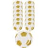 White disposable party plates with gold accents, 10-pack, elegant and versatile for celebrations, stylish tableware for birthdays, weddings, and events at The Wraperie.
