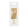 Gold number candle in packaging for birthday celebrations and decorations.