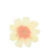 Vibrant flower-inspired edible cake topper with yellow petals and peach center, perfect for cake decorations and celebration cakes.