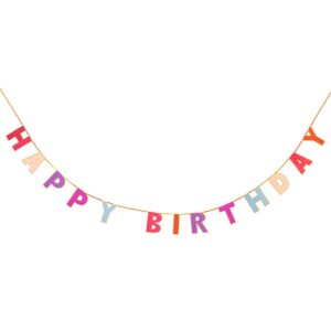 Colorful "Happy Birthday" banner for birthday celebrations, showcasing festive decoration ideas for special occasions.