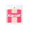 Bright pink and peach birthday gift wrap with a "Happy Birthday" garland, perfect for festive celebrations and party decoration. Ideal for wrapping presents for birthday parties and special occasions.