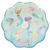 Brightly colored mermaid-themed serving platter with whimsical ocean design, perfect for seafood dishes and beach parties, by The Wraperie.