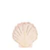Deluxe scallop shell-shaped confetti piece for event decor or crafts, featuring soft pastel pink and cream colors with black outline details. Perfect for themed celebrations or creative projects.
