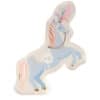 Pink and blue unicorn-shaped balloon with colorful mane, gold accents, and a peaceful expression, perfect for children's parties and whimsical celebrations at The Wraperie.