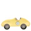 Colorful cake popsicle with car design, yellow body, black wheels, and racing number 8, perfect for kids' birthday parties and celebrations, sweet and fun dessert treat.