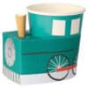 Colorful ice cream cart with a teal bicycle theme, featuring a large container for serving frozen treats at The Wraperie. A fun, eye-catching display for ice cream and smoothies.